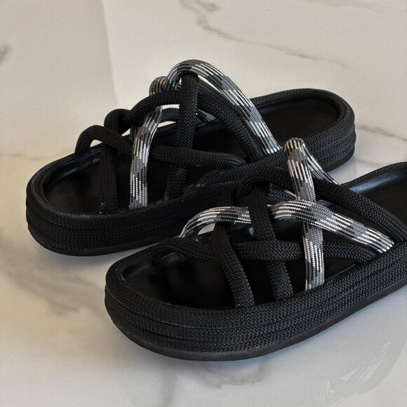 Rag & Bone Kris Rope Sandals Black (Size 38 / US 8) - Picture 4 of 13